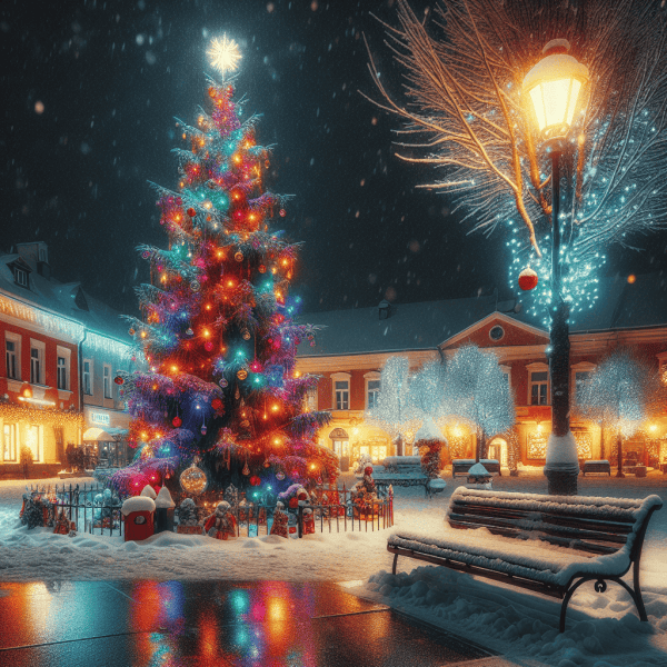 arbol navideño en una plaza