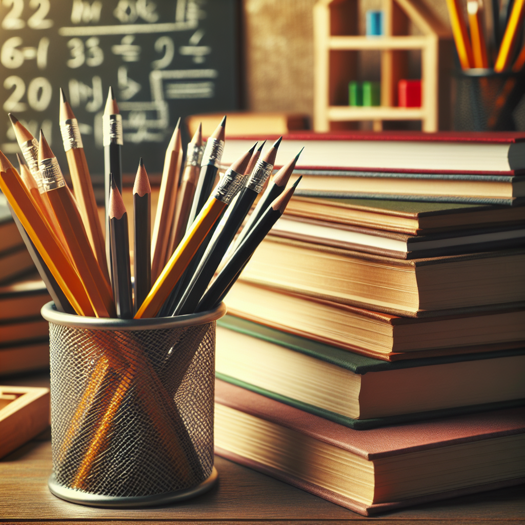 libros y lápices escuela