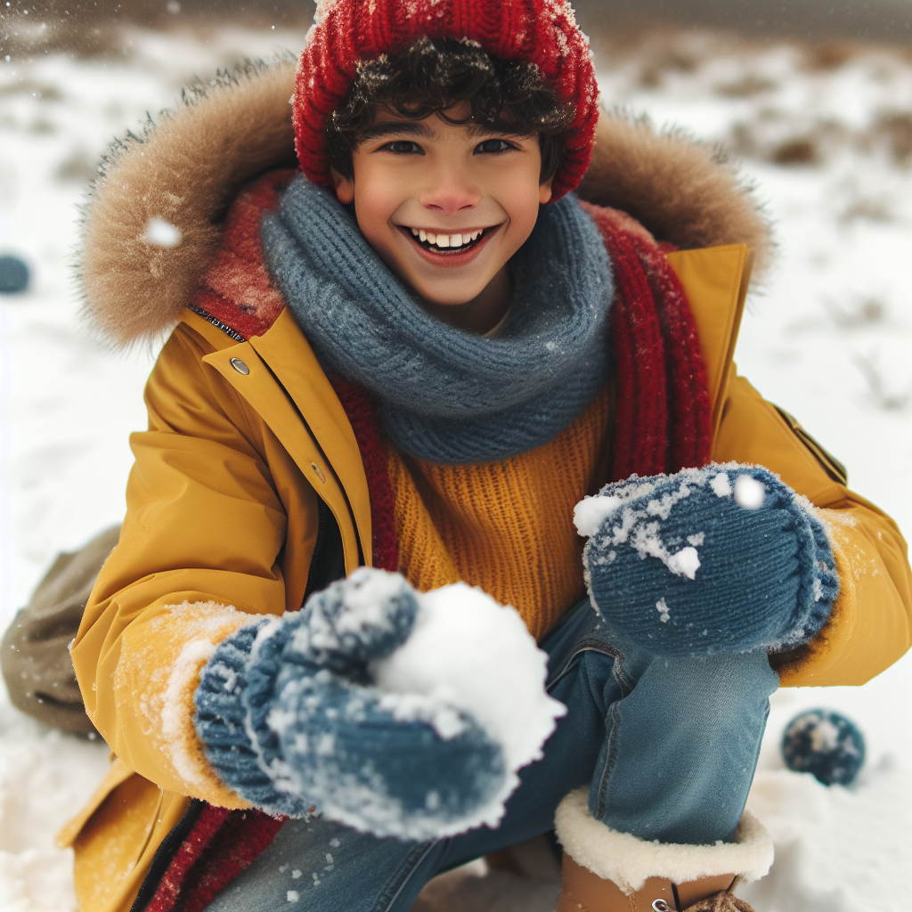 niño en invierno