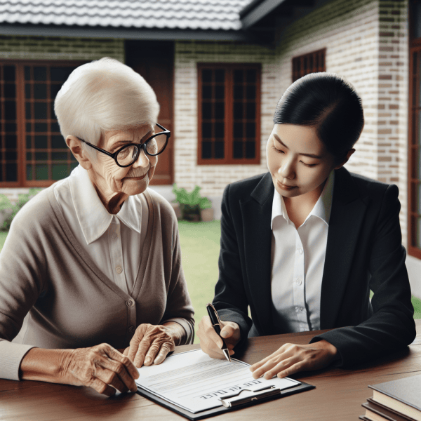 Persona mayor arrendando una vivienda